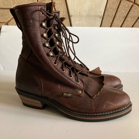 NuTech Logger Lace Up Brown Leather W/Kilt Men’s 8.5 - Picture 5 of 14